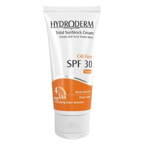 کرم ضد آفتاب رنگی هیدرودرم فاقد چربی با SPF 30 حجم 50 گرم
